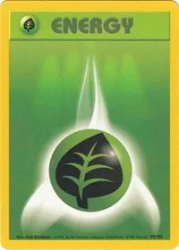 A picture of the Grass Energy Pokemon card from Base Set